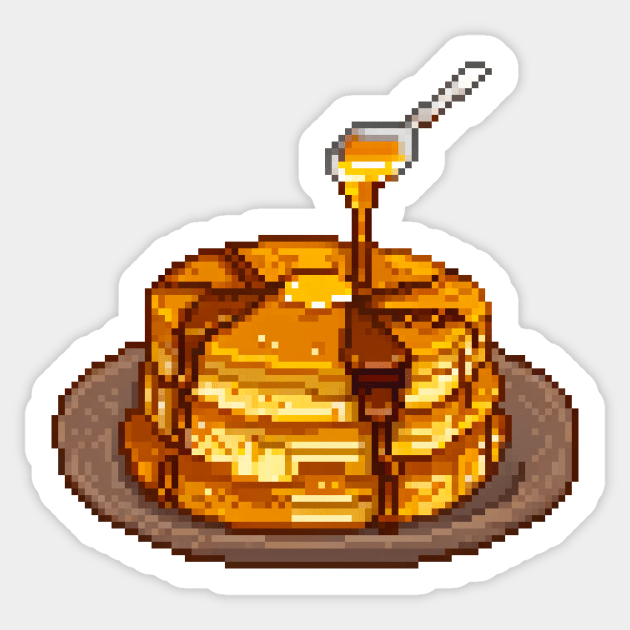 Pixelated pancakes Sticker by ArtinDrop